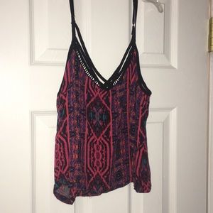 Multi colored cropped tank